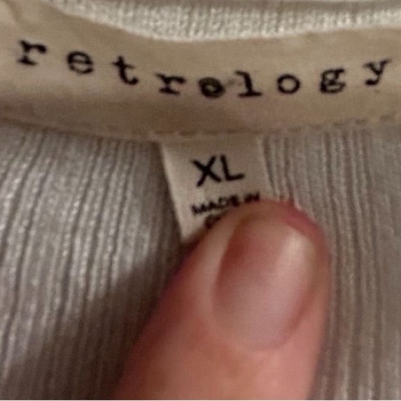 Retrology Women's Open Cardigan Sweater XL Ivory Ribbed Lightweight Casual - Picture 3 of 8